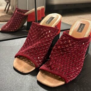 jagger suede block heels sz 37